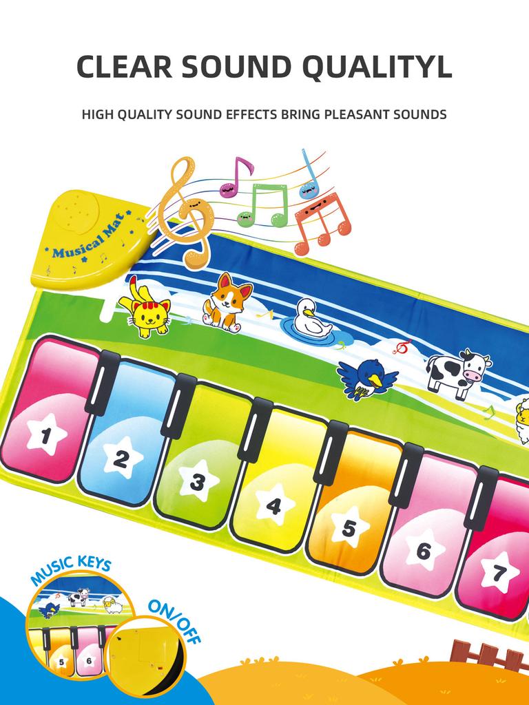 Okul Öncesi Bebek Müzik Dans Battaniyesi Oyuncak Erken Eğitim Hediyesi Çocuk Piyano Klavye Pedi Oyuncak