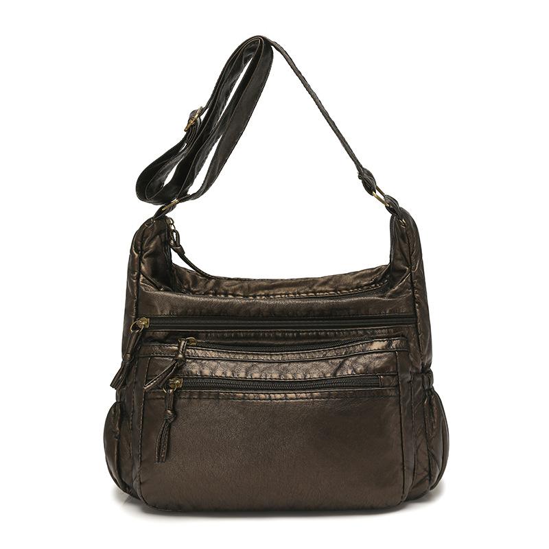 Borsa a tracolla da pendolare multi-tasche ad alta capacità in PU da donna, portatile