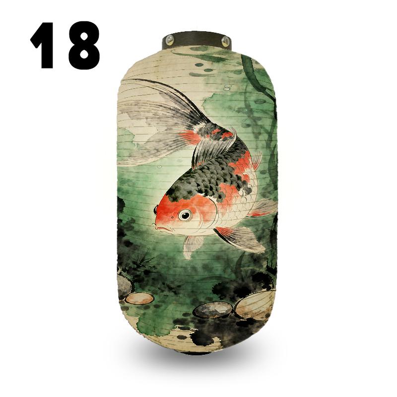 Japanese Style Koi Fish Pattern Lantern Restaurant Bistro Izakaya Yakitori Shop Decoration Festival Party Decor Cloth Lantern