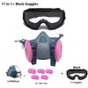 7502 Silicone Respirator Gas Mask With 2097 Filter Goggles Set For Epoxy Dust Paint Organic Vapor Formaldehyde Welding Grinding Mass Air Flow 3