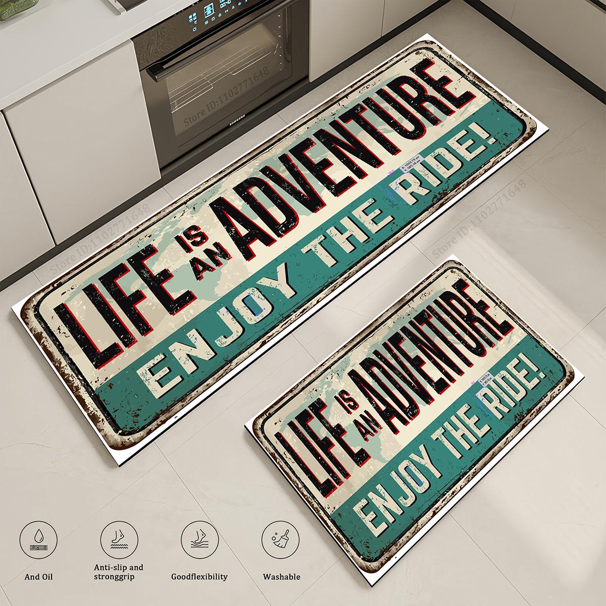 

1/2PCS Modern Simple Non-slip Rug Kitchen Entrance Mat Set Long Strip Oil Carpet Absorbent Foot Mat Household Bathroom Doormat 40cmx60cm 1pc