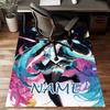 Custom Hatsune Miku Mat Personalized Name, Polyester Washable Indoor Entryway Rug, Gift for Christmas, Easter, Thanksgiving Day