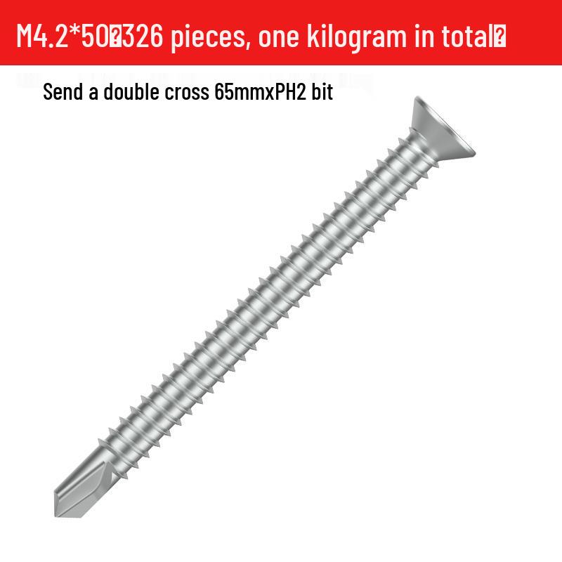 M4.2 Phillips Countersunk Self-Drilling Flat Head Galvanized Steel Screw for Metal and Tile