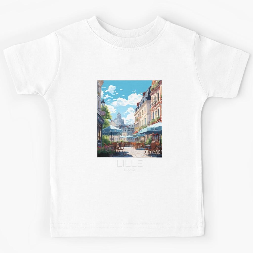 A Pop Art Travel Print of Lille - France Kids T-Shirt 160