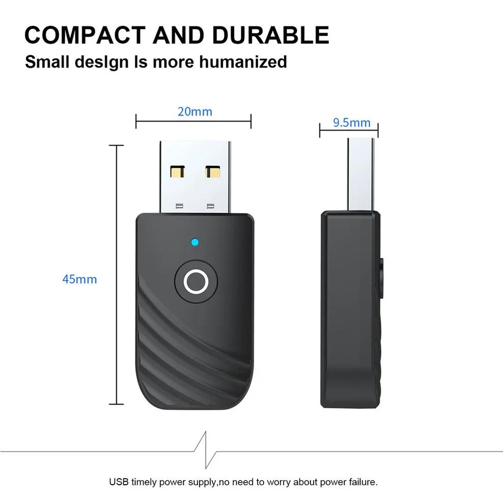 3 In 1 USB Bluetooth 5.0 Audio Receiver Transmitter Apply To Computer TV Adapter Car Dual Output For Speakers Headphones