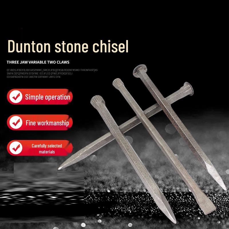 Forged Big Head Pointed Stonemason s Chisel CN plug (adapter included)