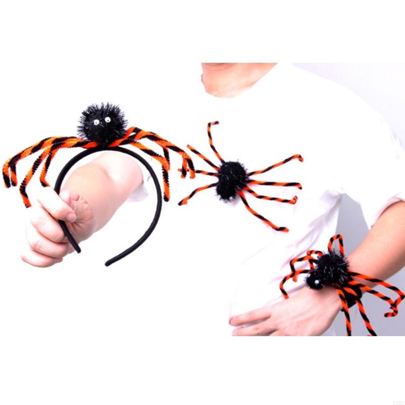 

Spiders Patterned Wristband Headpiece Brooch Set Breathable Polyester Halloween Celebration Gear China Mainland