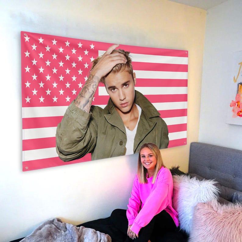 Pink American flag tapestry 75x100
