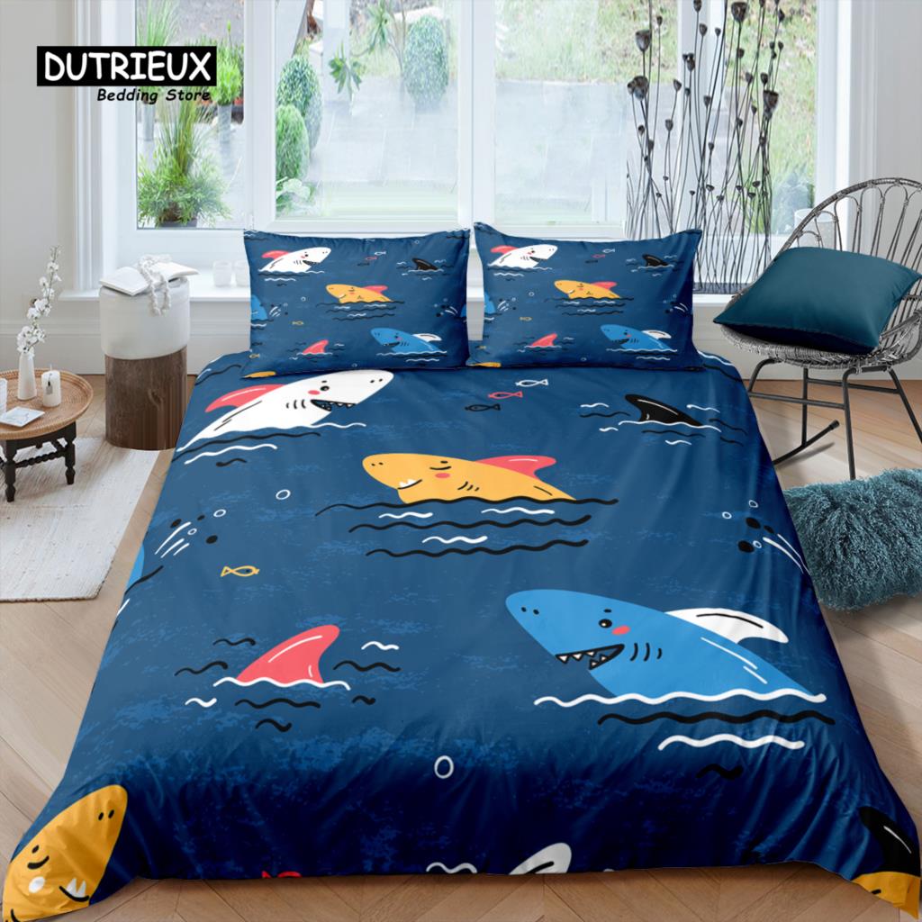Home Living Luxury 3D Baby Shark Bedding Set Duvet Cover Set Pillowcase Kids Bedding Set Queen And King Eu/Us/Au/Uk Size