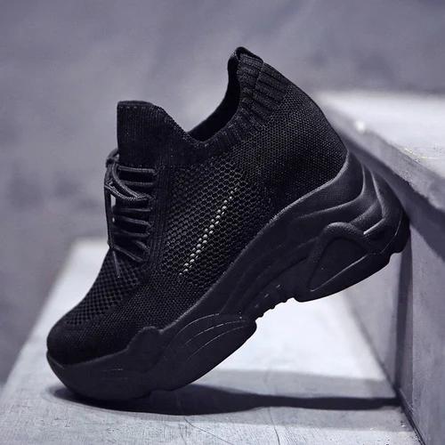 Baskets à plateforme à talons cachés de 9 cm pour femmes, chaussures respirantes en maille aérée, chaussures décontractées de printemps