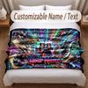 Music General Theme Soft Blanket Personalized Custom Name Text Print Warm Blanket Home Sofa Bedroom Decor