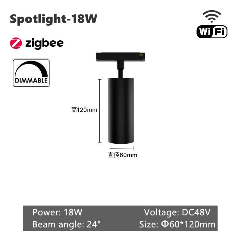 Zigbee Smart WiFi Magnetic Track Lights LED DC48V Dimmable Spotlight Tuya App Alexa Google Assistant Voice Control Rail Lamp
