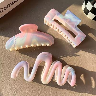 1/3pcs Colorful System Clip Design New Hair Clip Large Size Hair Clip Shark Clip Small Audience Advanced Sense Hair Clip
