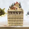 2025 Creations Wooden Christmas Advent Calendar House Shape Calendar Box Xmas Ornament Countdown to Christmas LED Light Calendar