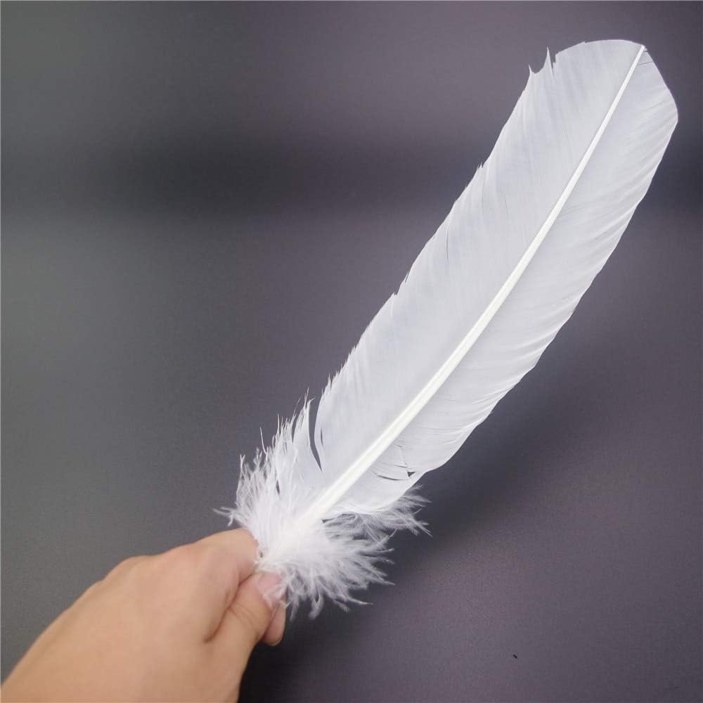 Pukido 25-30см 50шт/лот Чисто-белый лебедь 10-12 дюймов Гусиные перья Перья для вечеринки Перо для письма