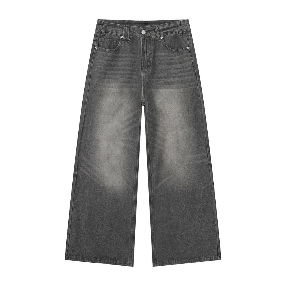 Menswear | Cleanfit High Street Minimalist Wide Leg Loose Straight Versatile Polished White Jeans Tide