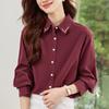 Collar Craft Embroidery Versatile Top Womens Autumn Clothing Premium Single Color Relaxed Fit Long Sleeve Top Jacket Women