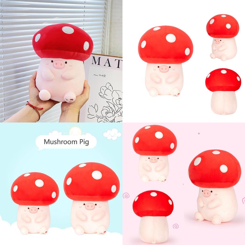 Cute Mushroom Pig Plush Toy Soft Stuffed Animal Doll For Girls Wedding Gifts