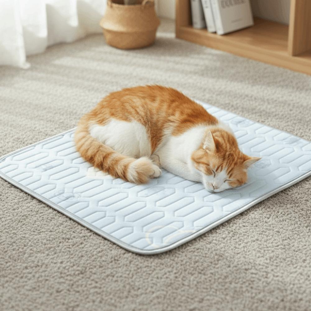 Washable Cat Latex Mat Breathable Soft Cooling Dog Mat Comfortable Cool Feeling Cat Sleeping Cushion Pet Sleeping