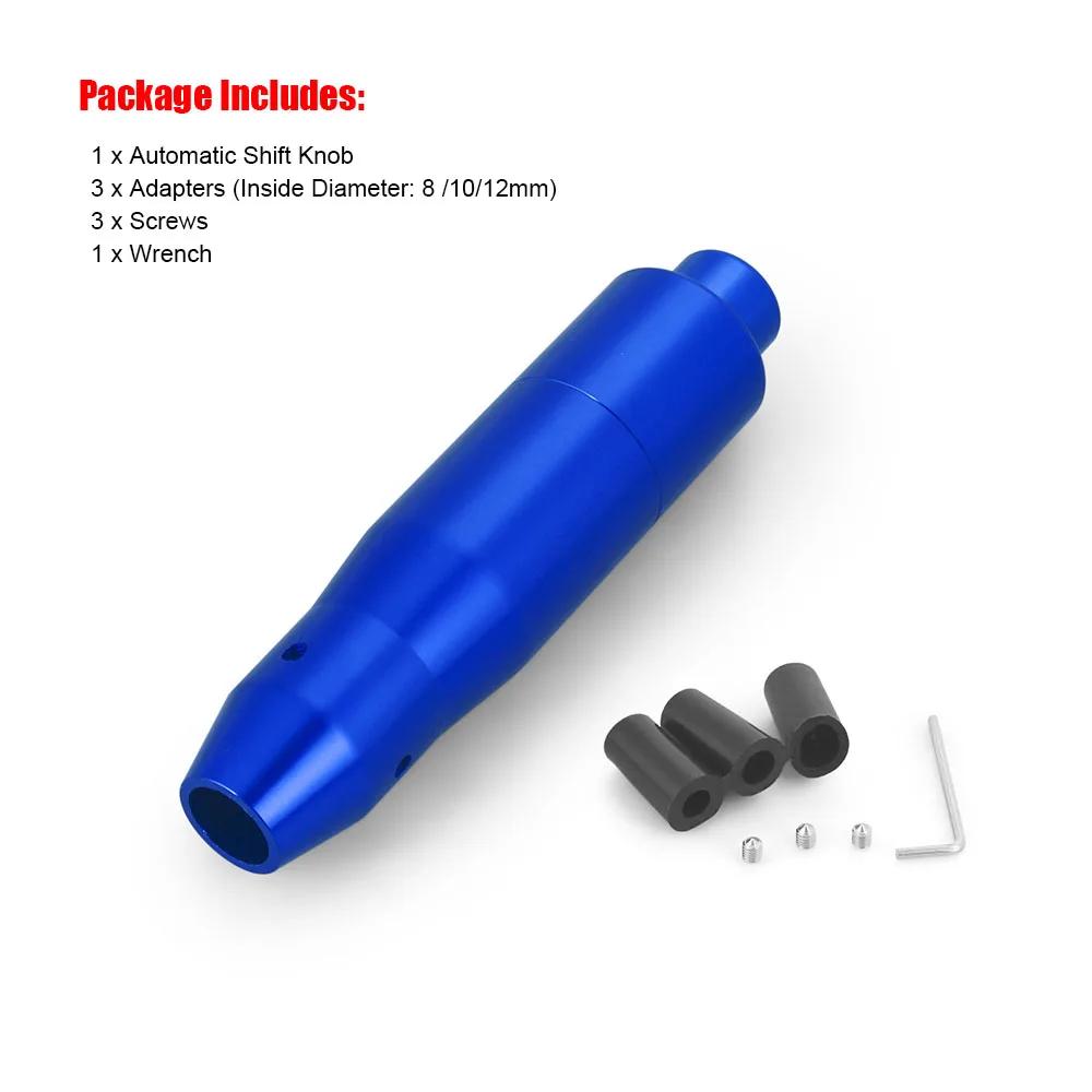 

1Pcs Universal Aluminum Car Automatic Gear Stick Shift Knob Manual Shifter Lever Head Push Down Auto Accessories with Button синій
