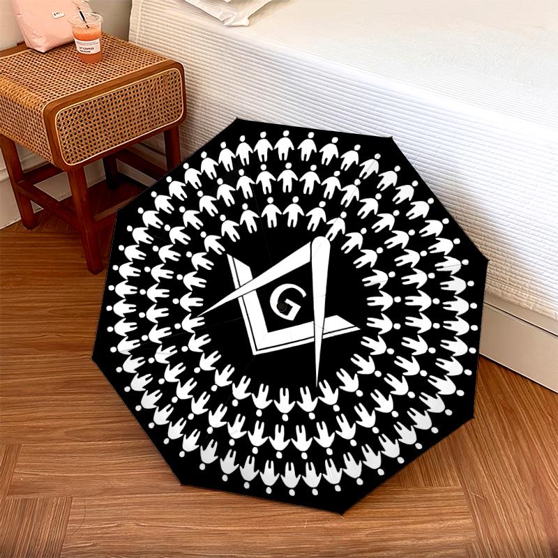 1PC Freemasonry Umbrella Portable Folding Umbrella Iron Frame Hole Bone Structure Outdoor Home Umbrella A5