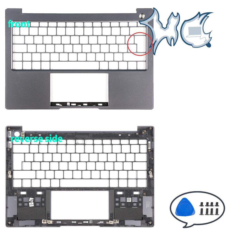 Parts For MateBook 14 KLVL KLVL-WFE9 KLVL-WFH9 2020 14inch LCD Back Cover Palmrest Bottom Case Repair Gray