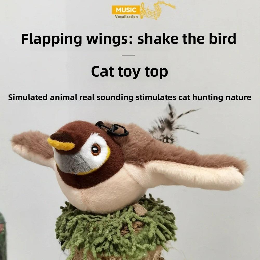 Touch Sensitive Plush Toy Catnip Rechargeable Chirping Flapping Bird with Catnip for Indoor Cats Cat Toys Things