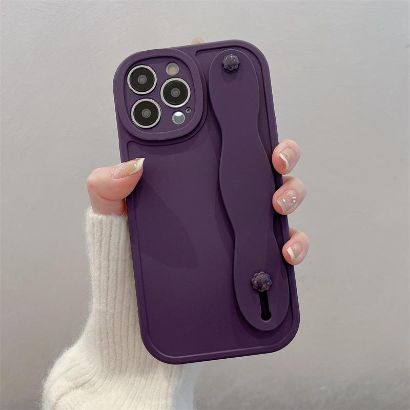 

Усовершенствованный чехол из жидкого силикона с ремешком на запястье и подставкой для Apple 6S, 8P, 11, 12, 13, 14 Pro Max — защита от падений iPhone 13 Pro Max