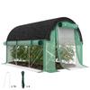 3 X 2 X 2 M Polytunnel Greenhouse with Sun Protection Net, Roll-Up Side Walls, Plastic Cover, Steel Frame, Green