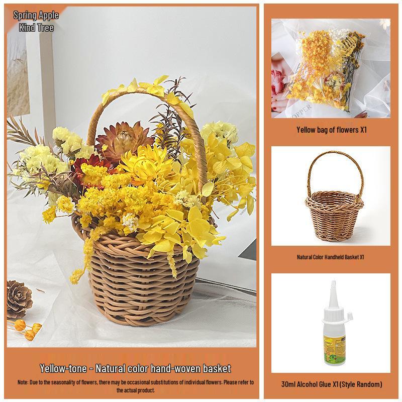 Back-to-School Gift: DIY Eternal Flower Mini Basket Ornament for Team Building & Decoration