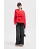 LUCKY CHOUETTE Frill Point Standard Fit Long Sleeve T-Shirt (Red) Lftaw25420Rex