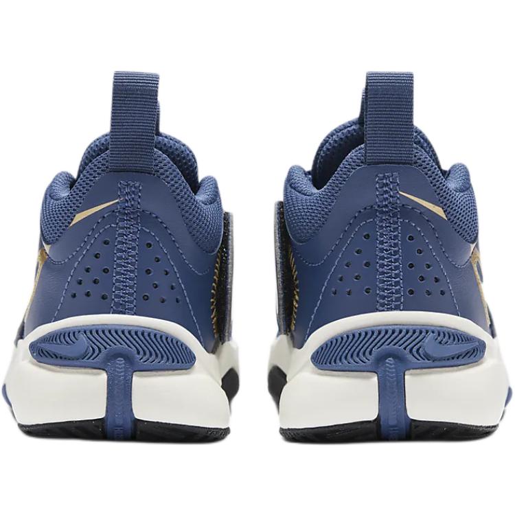 Nike Team Hustle D11 PS Mystic Navy Metallic Gold Kids Sneakers Blue Pale-Ivory Black FZ7296-400