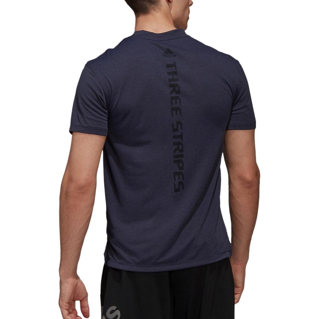 Adidas T Shirts Men's Blue Crew Neck Moderate Straight Fit GR7101