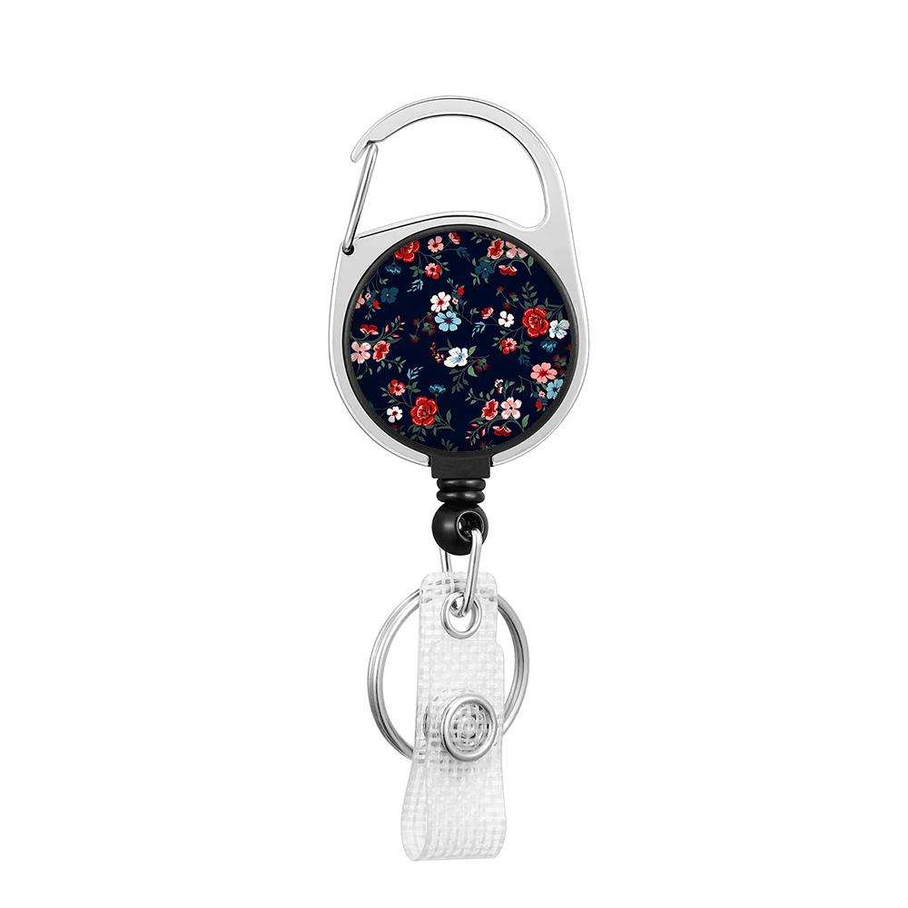 Plant Flowers Clip Lanyards ID Badge Holder Porta Credencial Lanyards Keychain Badge Reel Nurse Retractable Wholesale