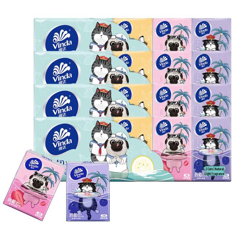 Vinda 3-Ply Strong Portable Facial Tissues