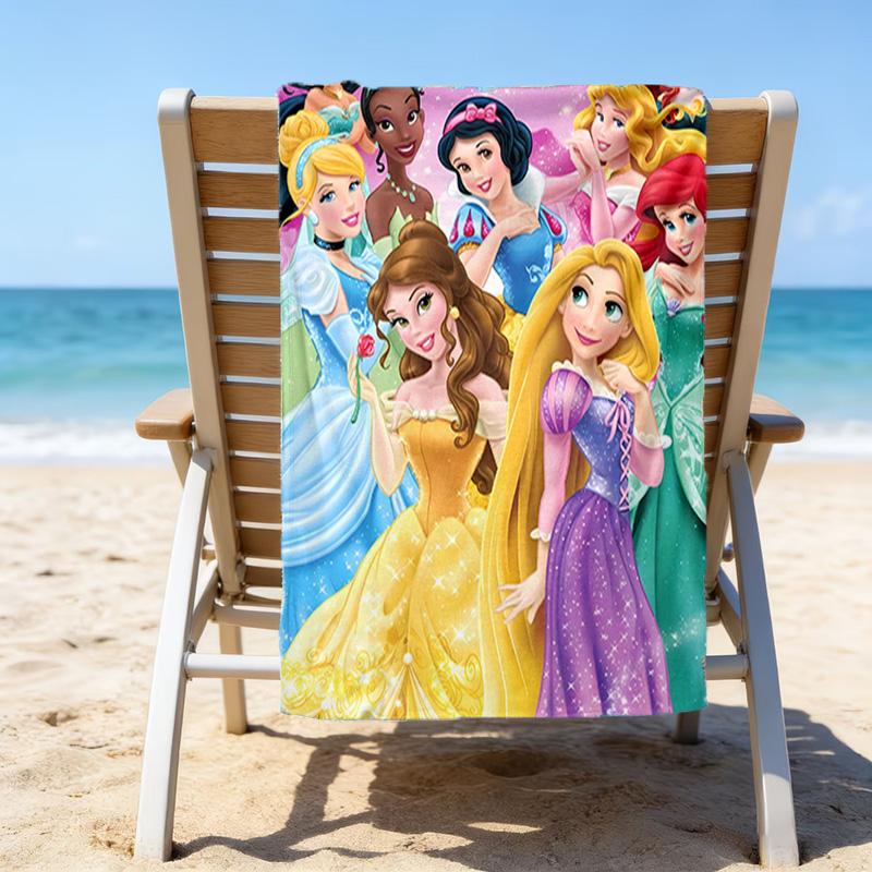 1pc Princess1 Beach Towel with Custom Name, Beach/Swimming/Bath/Picnic/Camping Towel, Suitable for Seaside Beaches