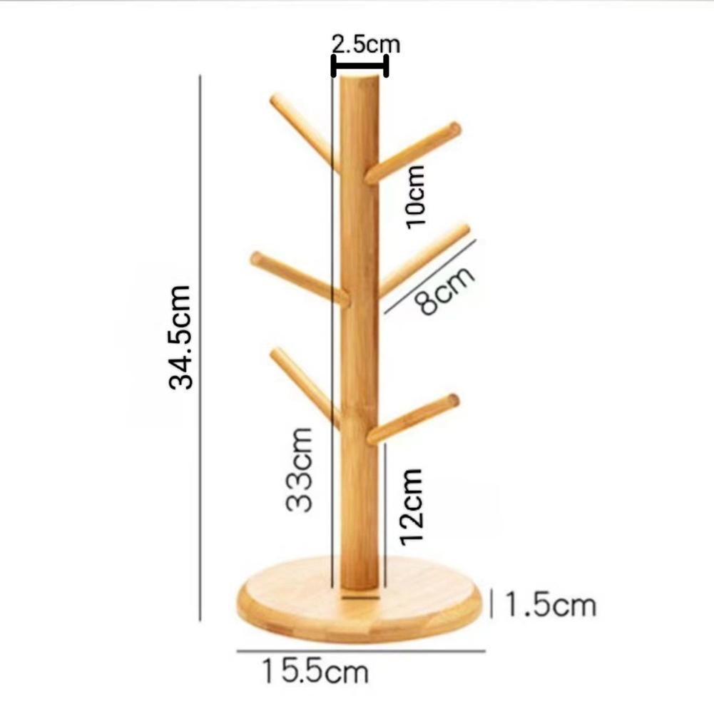 Practical-Coffee Cup Holder A Thicker Base Suitable For Countertops Cup Holder With 6 Hooks