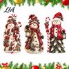 Christmas Scene Accessories Snowman Figurine, Resin Tabletop Decoration with Hat Scarf Pine Collectible Crafts Branches, Holiday Winter Decor for Home