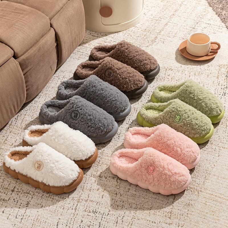 Plush Cotton Shoes Autumn and Winter Leisure Indoor Home Velvet Thick-soled Warm Cotton Slippers Couple