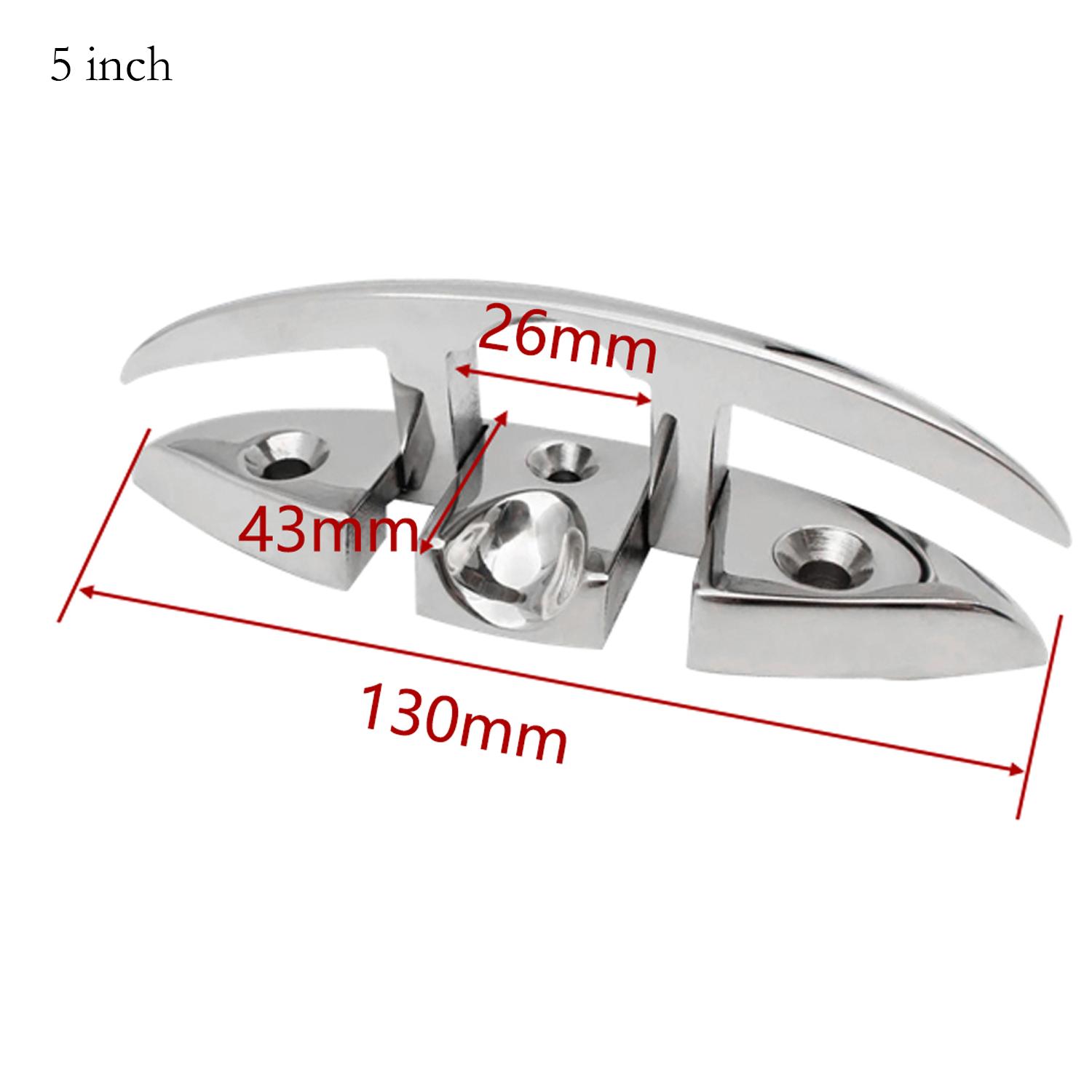 5  Mooring Cleat Folding Boat Accessories Marine 316 Stainless Steel Marine Boat Yacht Bollard Boat Ship Mooring Dock Neat Cleat 5 inch