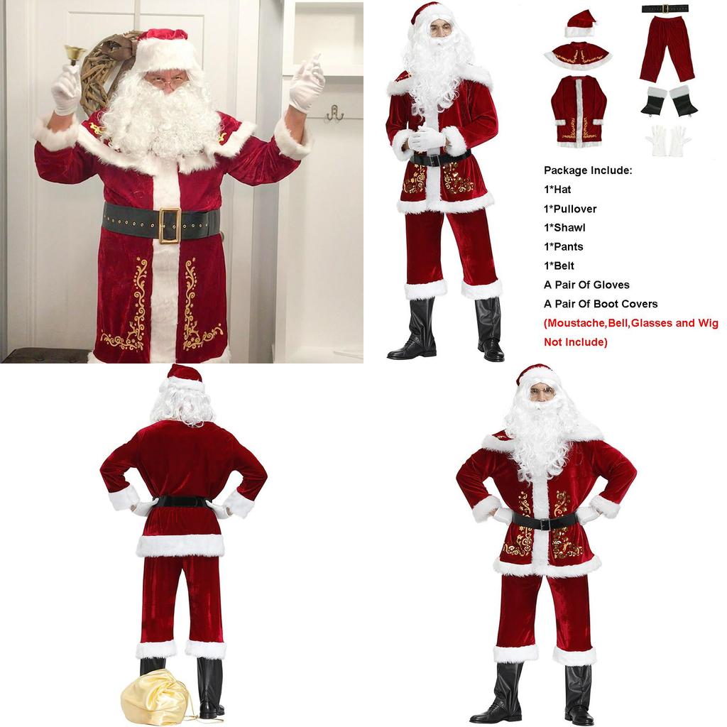 Luxurious Velvet Santa Claus Suit For Christmas Celebrations And Cosplay Parties