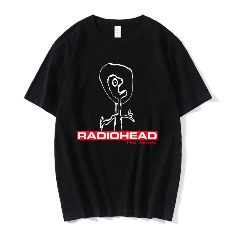 Vintage Classic Radiohead Tees North America Tour Rock Tshirt  Hip Hop Street Casual Top Sleeved Harajuku Streetwear Tops Tees