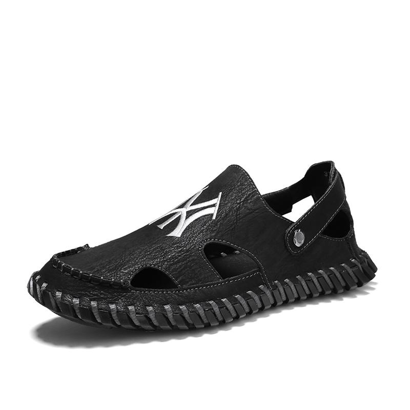 

Мужские сандалии ручной работы, летние новые модные тенденции, мужская обувь, уличная дышащая повседневная пляжная обувь на мягкой подошве с речным узором 42