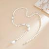 SHIXIN Sexy Baroque Imitation Pearl Back Chain Clavicle Choker Women Vintage Tassel  Necklace Wedding Jewelry Bikini Chest Chain