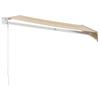 Retractable Awning Yellow and White 3.5 x 2.5 m Fabric and Aluminum