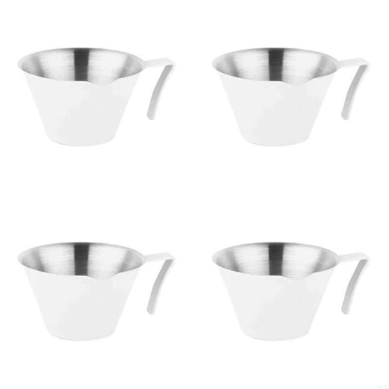 4Pcs Stainless Steels Espresso Coffee Extraction Cup with Graduated Measuring Cup Practical Ounces Cup Coffee Accessories M68E