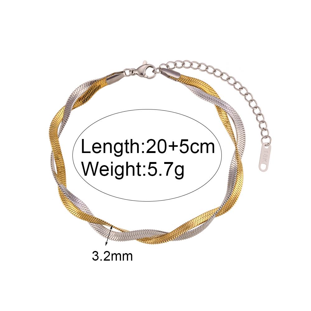 Fashion Jewelry Anklets Woven Snake Chain Anklet 18K Gold Plated Stainless Steel Anklets for Women