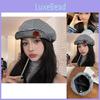 Stylish Korean Y2k Handmade Button Beret Hat For All Seasons With Vintage Pattern
