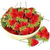 50 Synthetic Strawberries with Green Stems for Long Lasting Use In For Home Decoration Party Settings and Photo