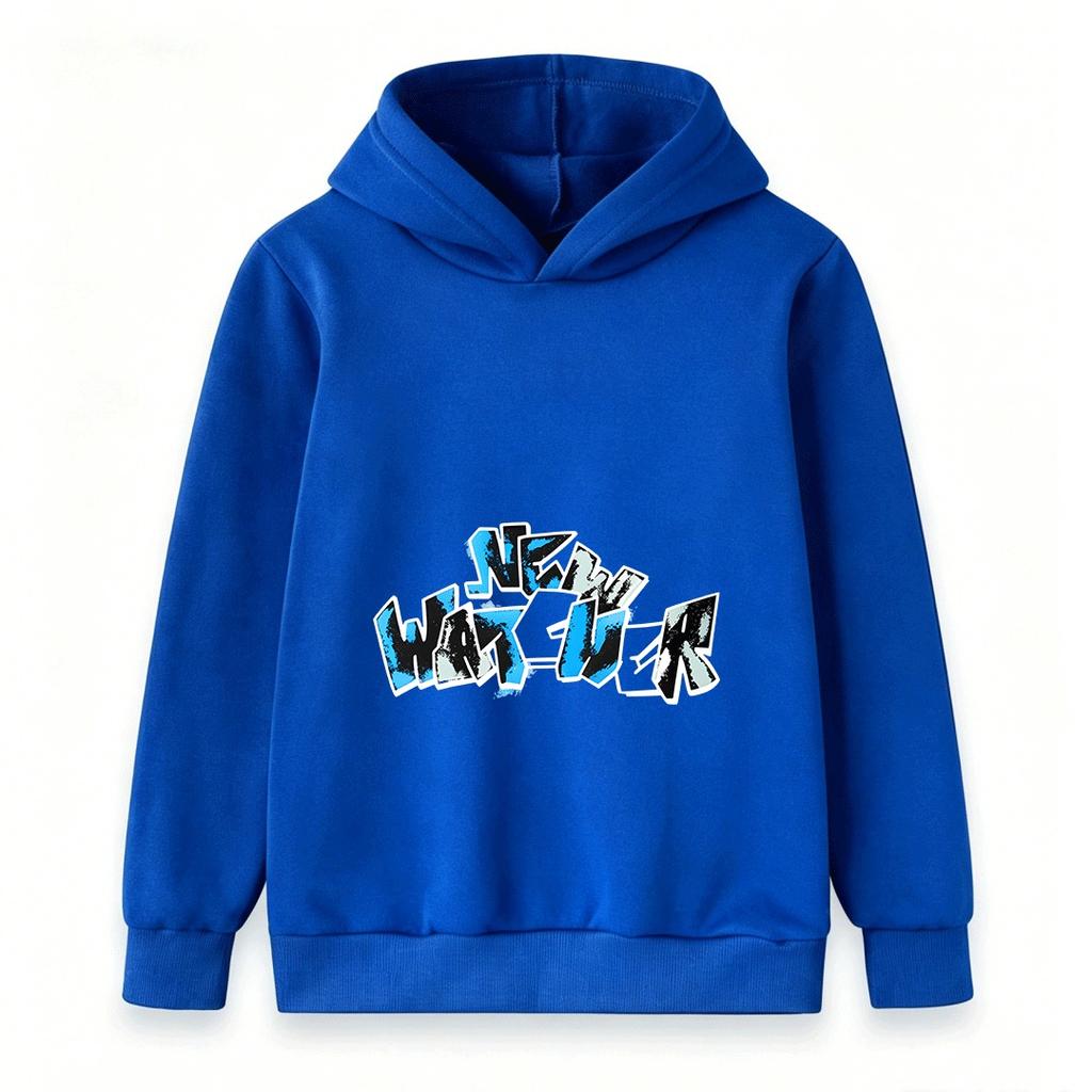 Kids Boys Girls Pullover Hoodie, Cool New Water Graffiti Letter Print Casual Long Sleeve Hooded Sweatshirt for Daily Wear